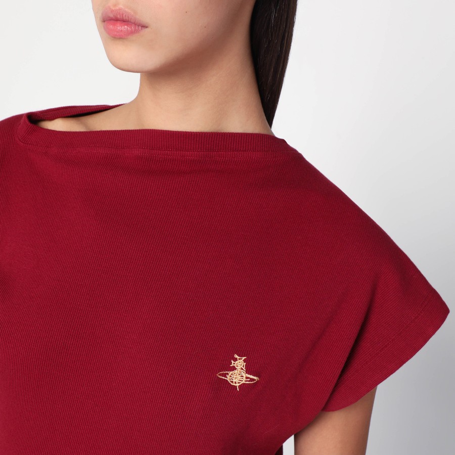 Vivienne Westwood Brick red asymmetrical T-shirt with Orb Vivienne Westwood Brick red asymmetrical T-shirt with Orb