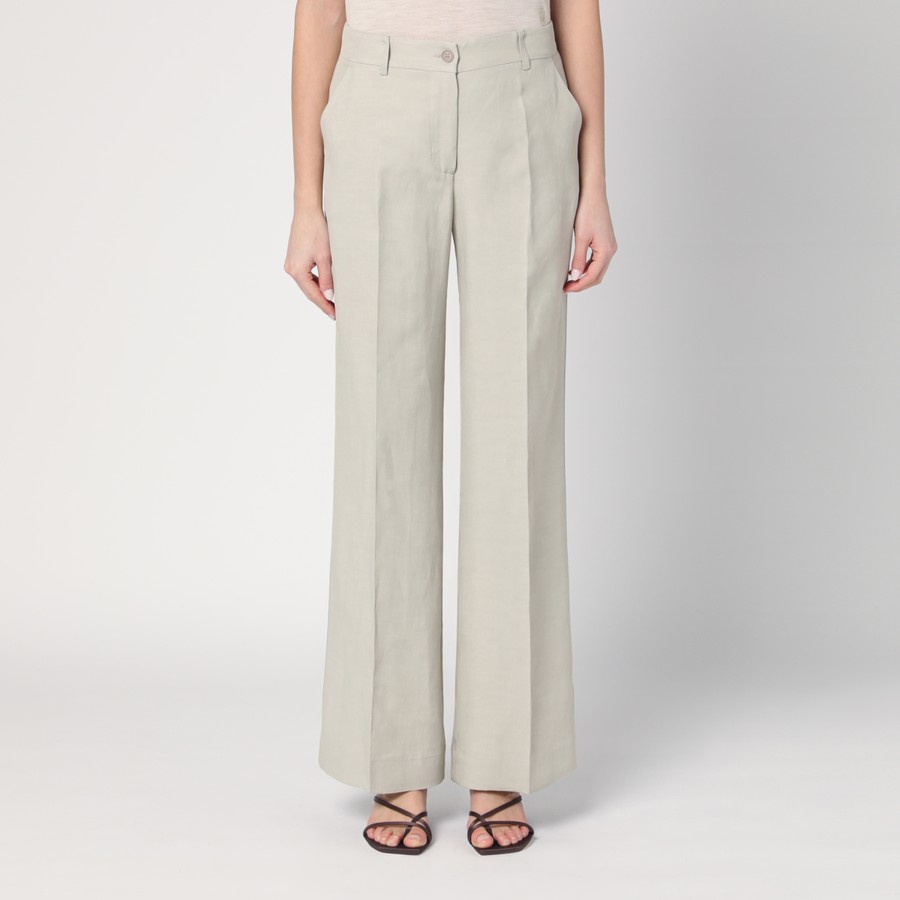 ボトムスその他 P.A.R.O.S.H. Palazzo trousers greige in linen blend P.A.R.O.S.H. Palazzo trousers greige in linen blend | TheDoubleF