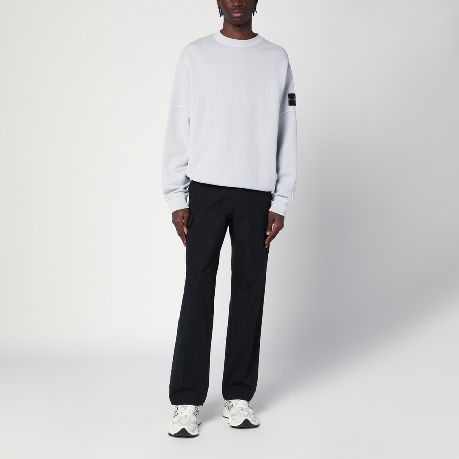 スウェット・トレーナー STONE  PEARL GREY COTTON SWEATSHIRT Stone Island Organic Cotton Garment Dyed Sweatshirt Pearl