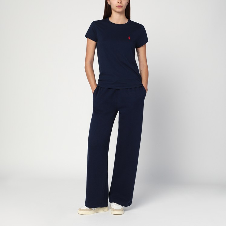 Ami Paris Midnight blue Ami de Coeur cropped T-shirt