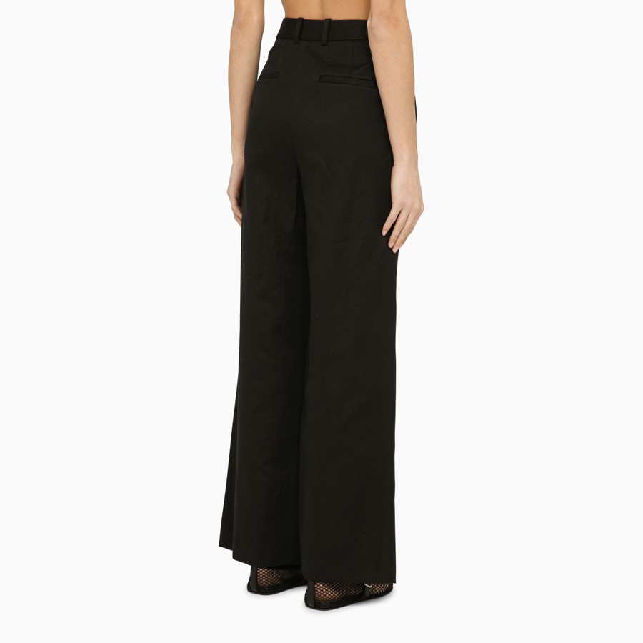 Loulou Studio Black cotton and linen trousers | TheDoubleF