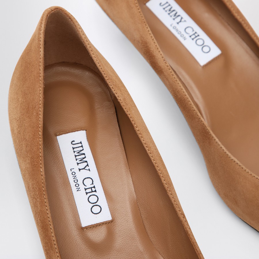 Jimmy Choo Décolleté Amelia in suede color Toffee | TheDoubleF