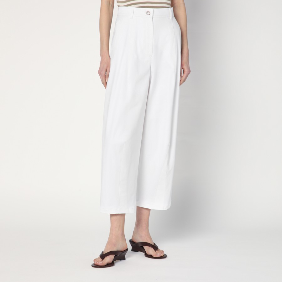 ボトムスその他 Max Mara White baggy trousers in cotton twill Max Mara White baggy trousers in cotton twill | TheDoubleF