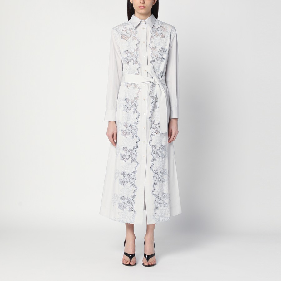 ワンピースその他 PAROSH Women Dresses D726030CO Grey P.A.R.O.S.H. Light grey shirt dress with embroidery | TheDoubleF
