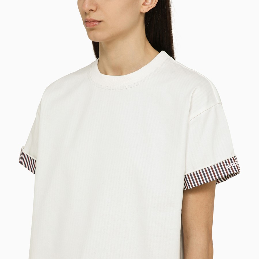 Tシャツ・カットソー BOTTEGA VENETA Women Tunic Tops 753811V39G0 9090 WHITE Bottega Veneta White cotton crew-neck T-shirt with