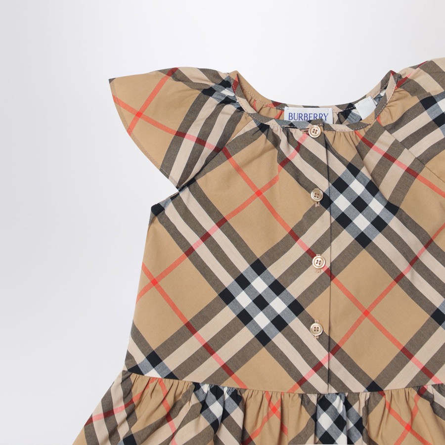 Burberry Beige dress in cotton with check pattern | TheDoubleF