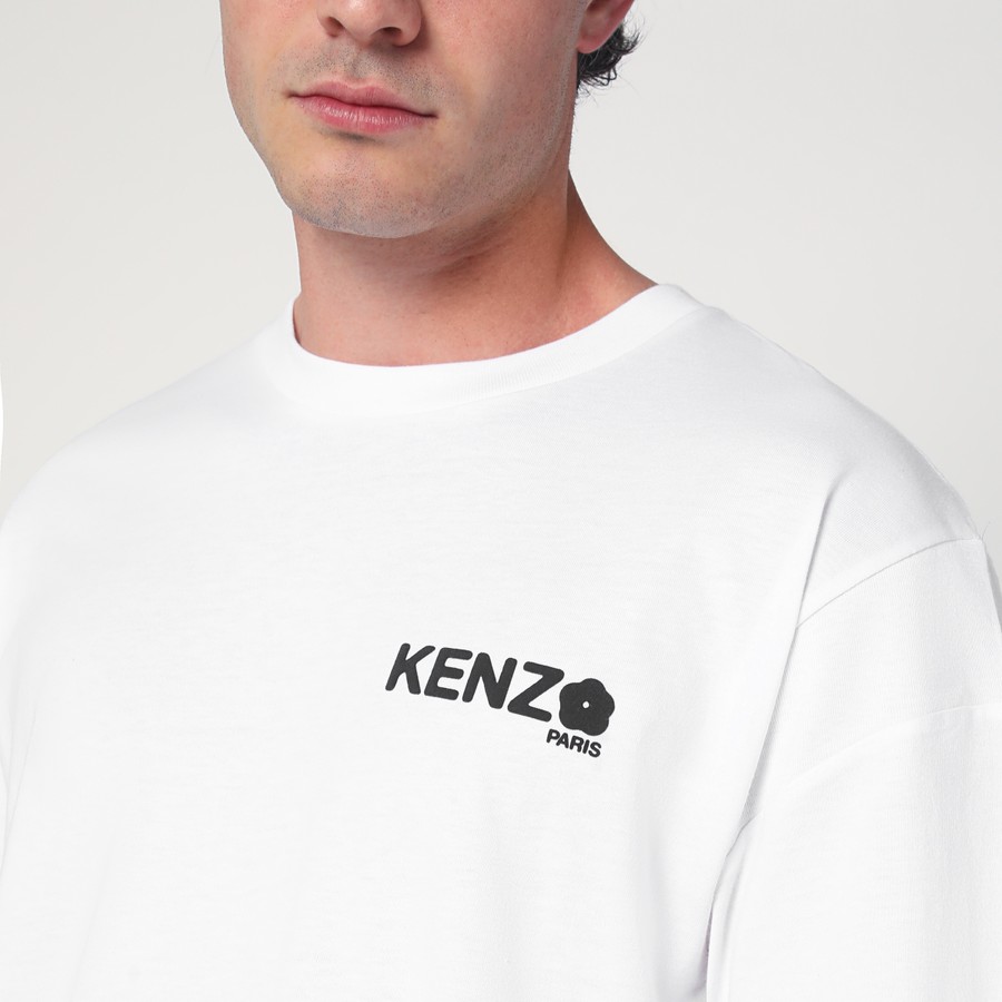 【関税&送料込】Kenzo White Cotton T-Shirt With Logo Patch KENZO White cotton T-shirt with logo | TheDoubleF