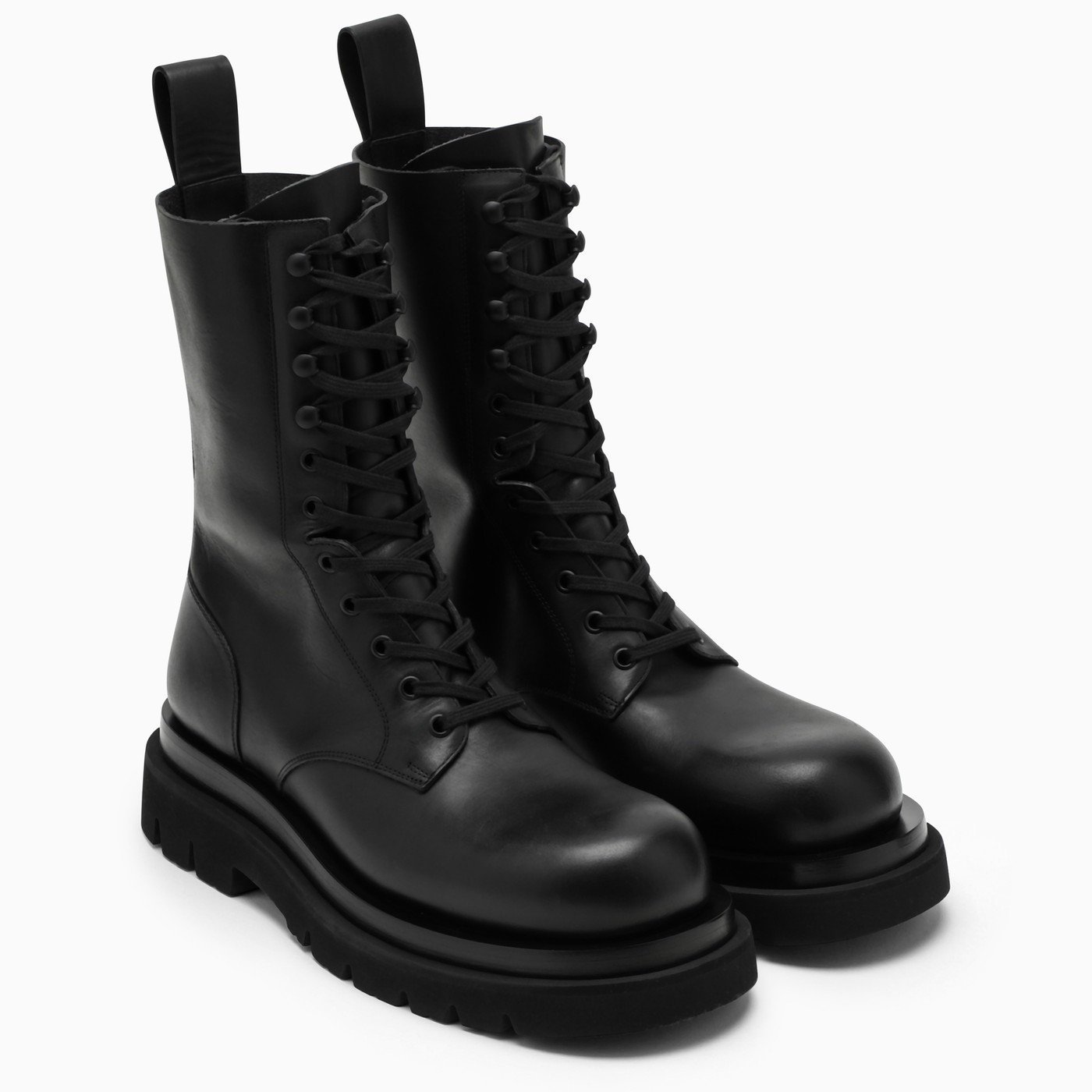 Bottega Lug black laceup boots TheDoubleF