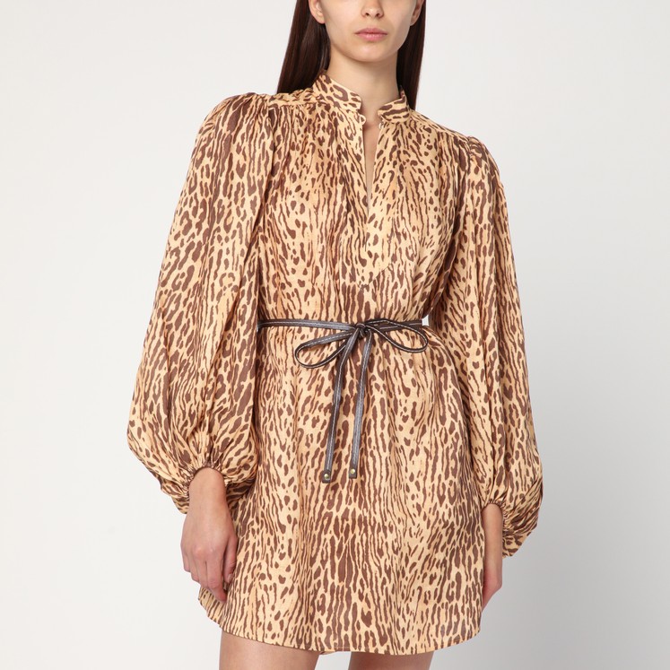 ワンピース Zimmermann FW25 Zimmermann Dresses (5147DSS253 LBPFL) Coco Bow Front Mini Dress Peach Multi Floral Online | Zimmermann