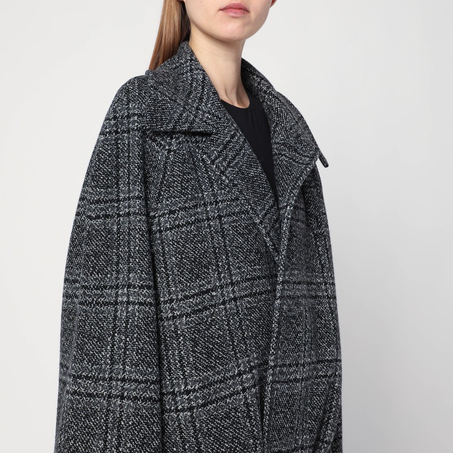 Balenciaga Raglan One Layer coat in black/grey check