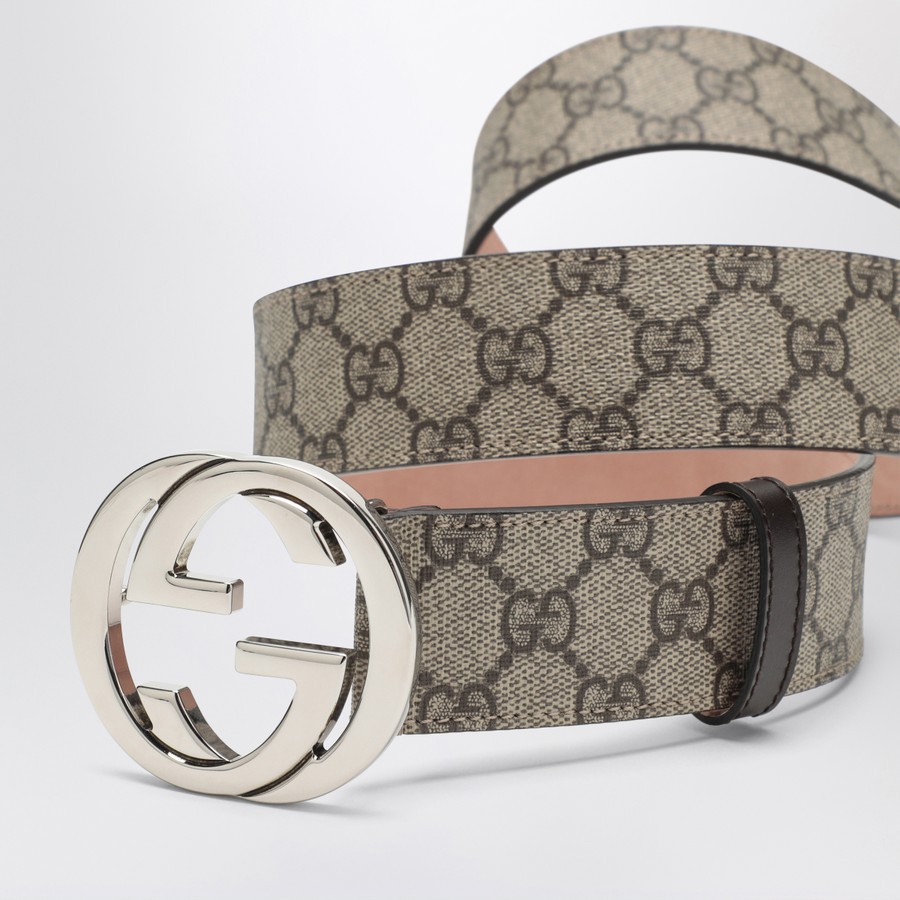 GUCCI GG Supreme fabric belt with GG buckle | TheDoubleF GUCCI GG Supreme fabric belt with GG buckle | TheDoubleF