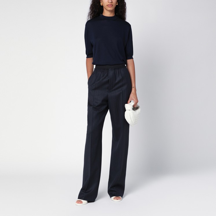 パンツ MAX MARA BLACK PINSTRIPED WOOL TROUSERS Max Mara Black pinstriped wool trousers | TheDoubleF