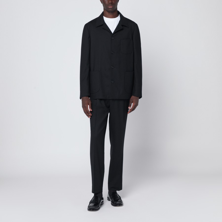 Santaniello Abito monopetto nero in misto lana TheDoubleF