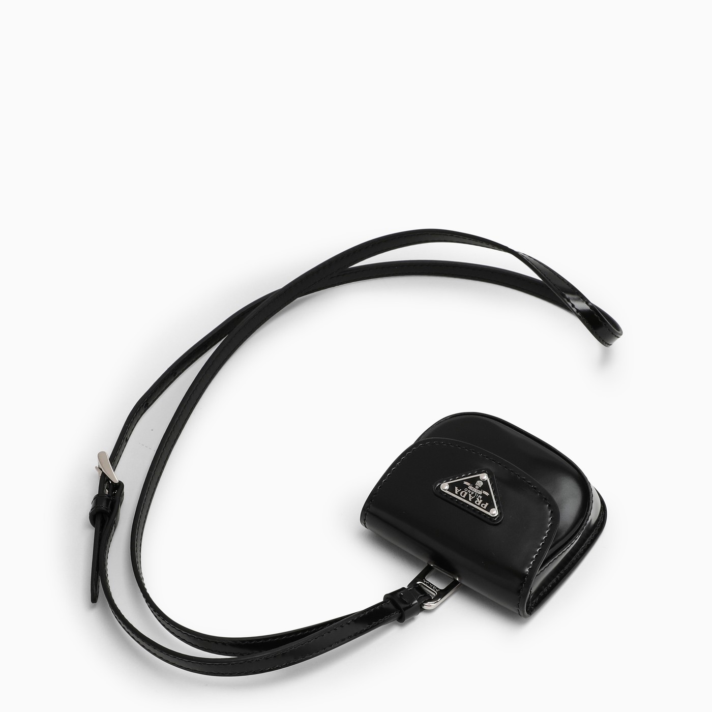 Prada Black leather AirPods case with logo | TheDoubleF