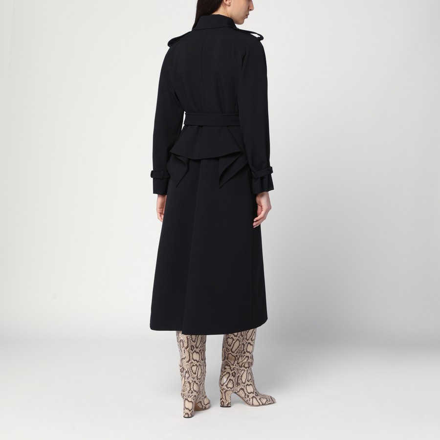 トレンチコート MAX MARA BLACK LONG TRENCH IN SABLE Max Mara Black long trench in sable | TheDoubleF