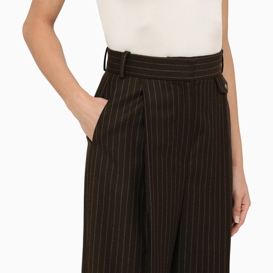 ボトムスその他 THE MANNEI Brown wool pinstripe trousers THE MANNEI Brown wool pinstripe trousers | TheDoubleF