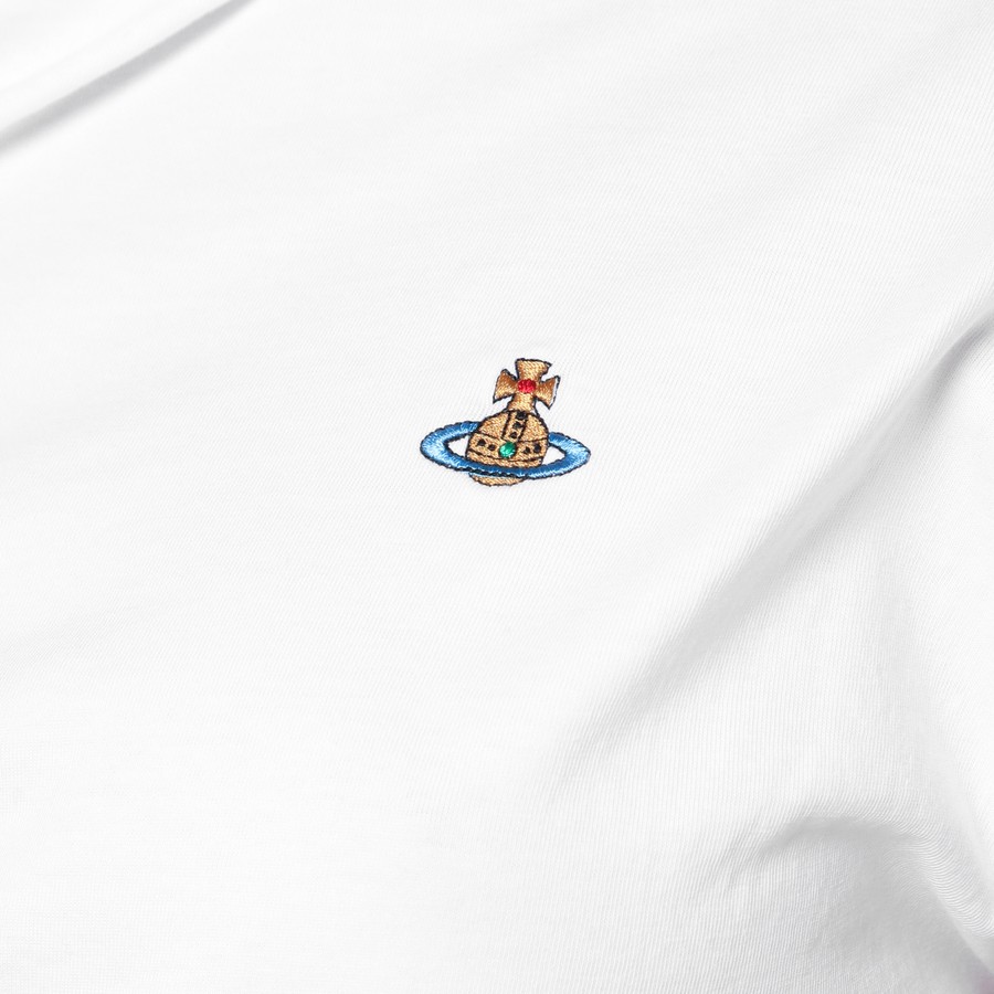 Tシャツ・カットソー Vivienne Westwood Asymmetric White T-Shirt With Orb Logo Vivienne Westwood Asymmetric white T-shirt with Orb logo
