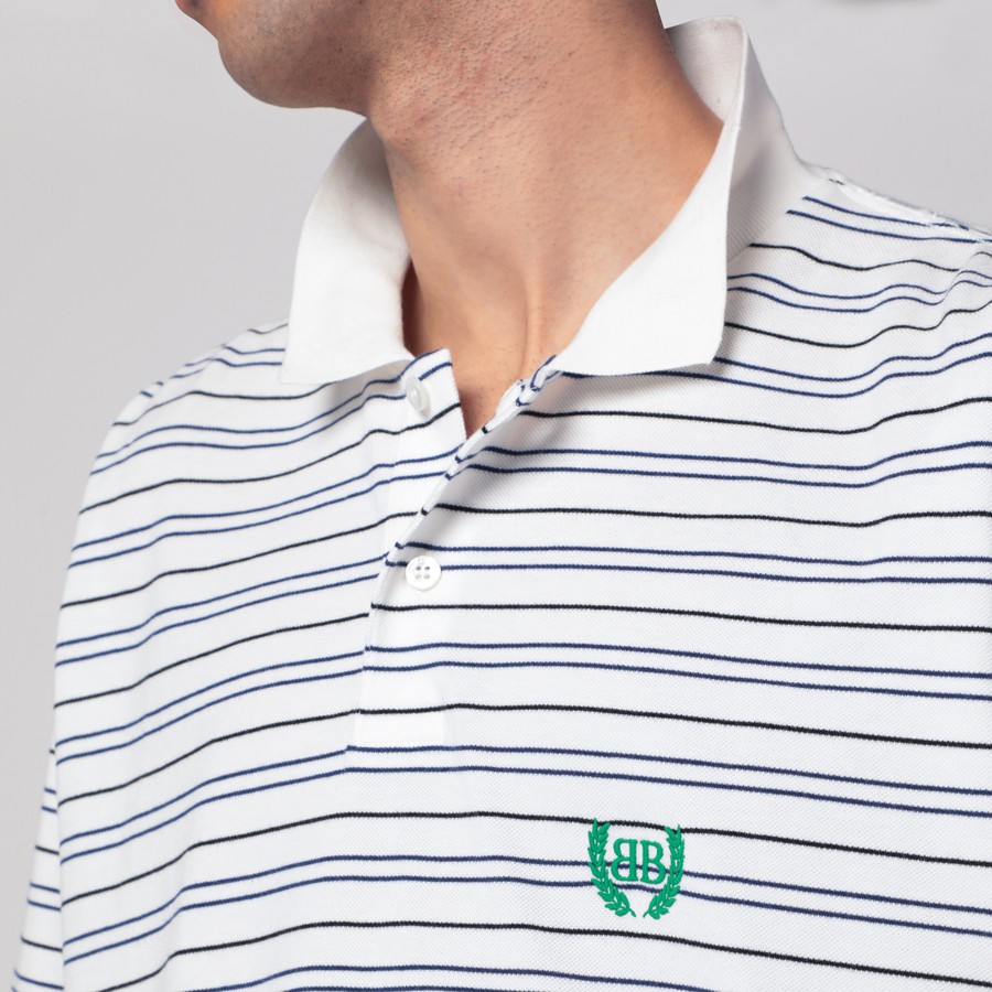 Balenciaga Laurel Classic polo shirt white/blue/black
