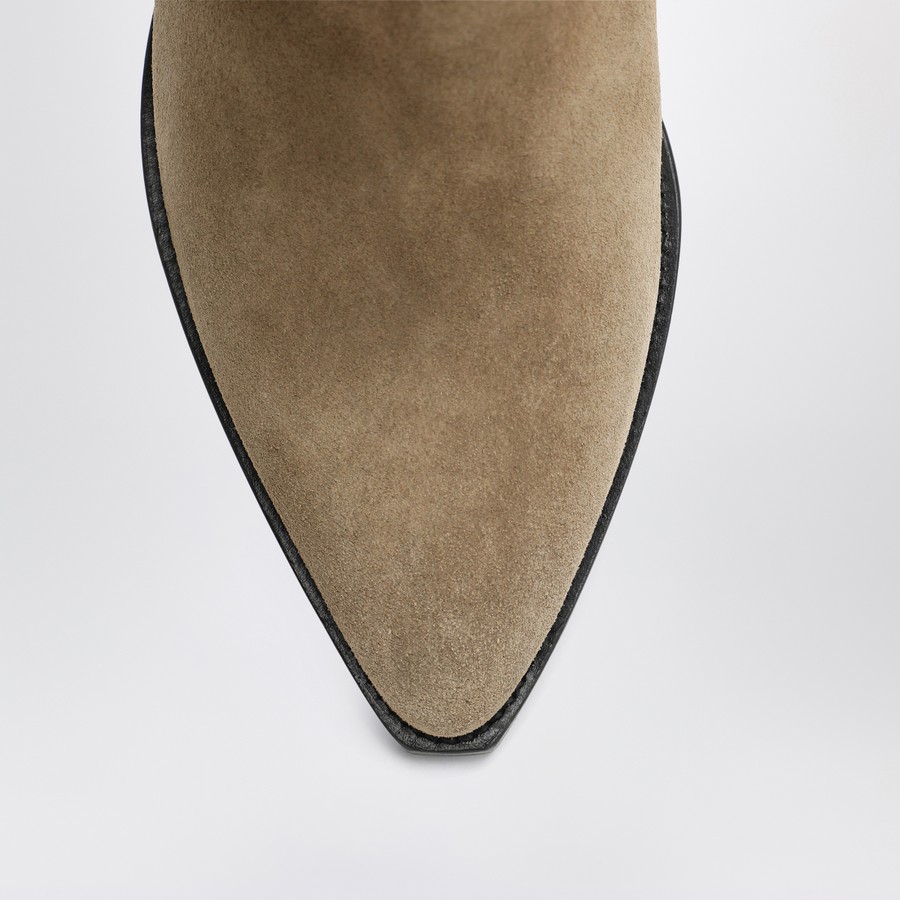ISABEL MARANT Beige suede cowboy ankle boots Dewina | TheDoubleF