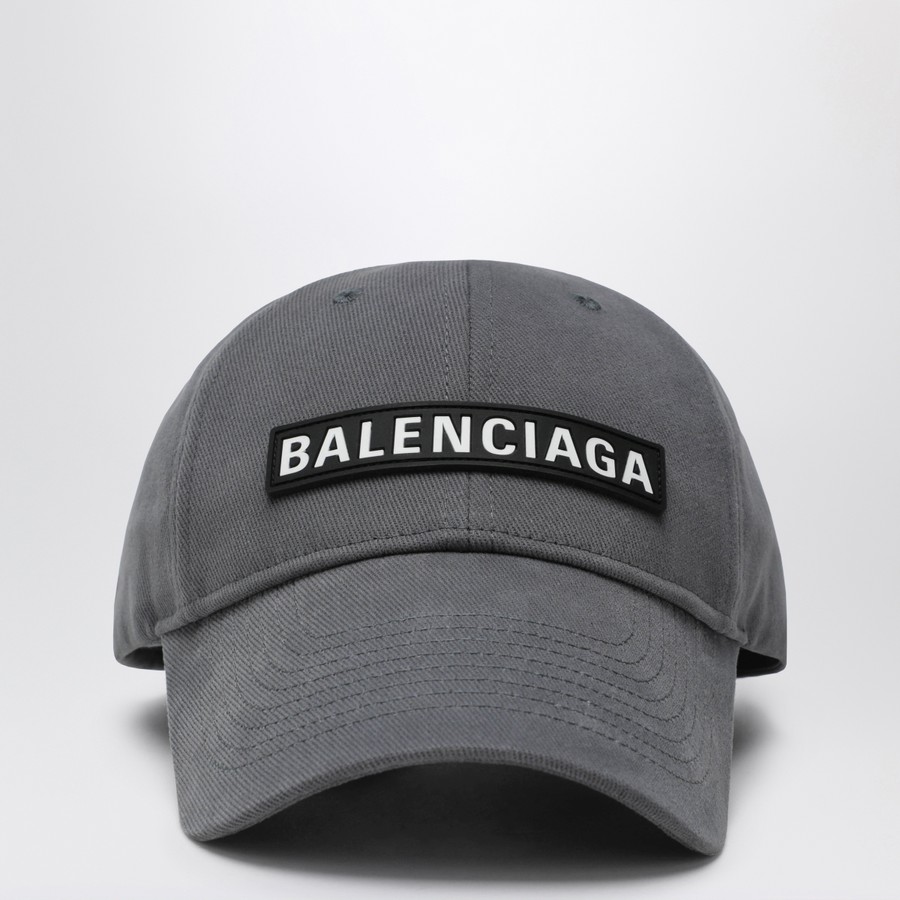 BALENCIAGA グレー キャップ Balenciaga Grey cotton Patch baseball cap | TheDoubleF