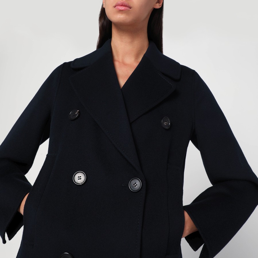 コート S MAX MARA DOUBLE-BREASTED COAT IN MIDNIGHT BLUE WOOL S Max Mara Double-breasted coat in midnight blue wool