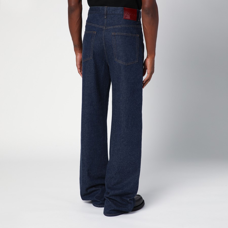 GUCCI Dark blue wide denim jeans | TheDoubleF