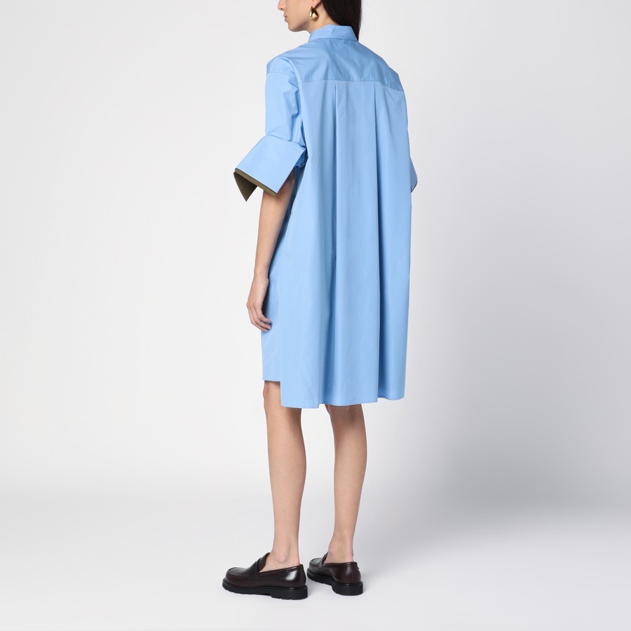 【送料&関税込】Loewe Chemisier Dress Loewe Light blue cotton turn-up chemisier dress | TheDoubleF