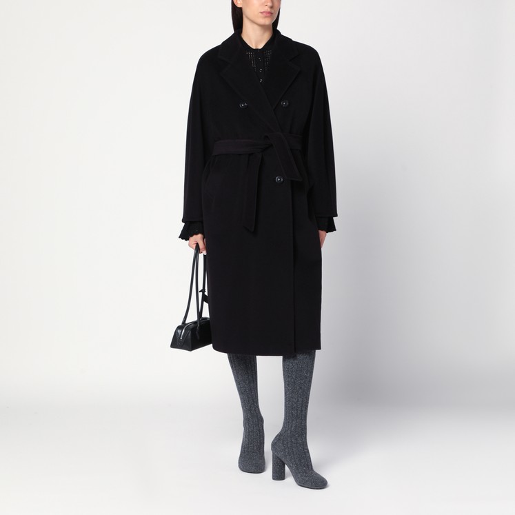 Loewe Black wool double-breasted coat | TheDoubleF