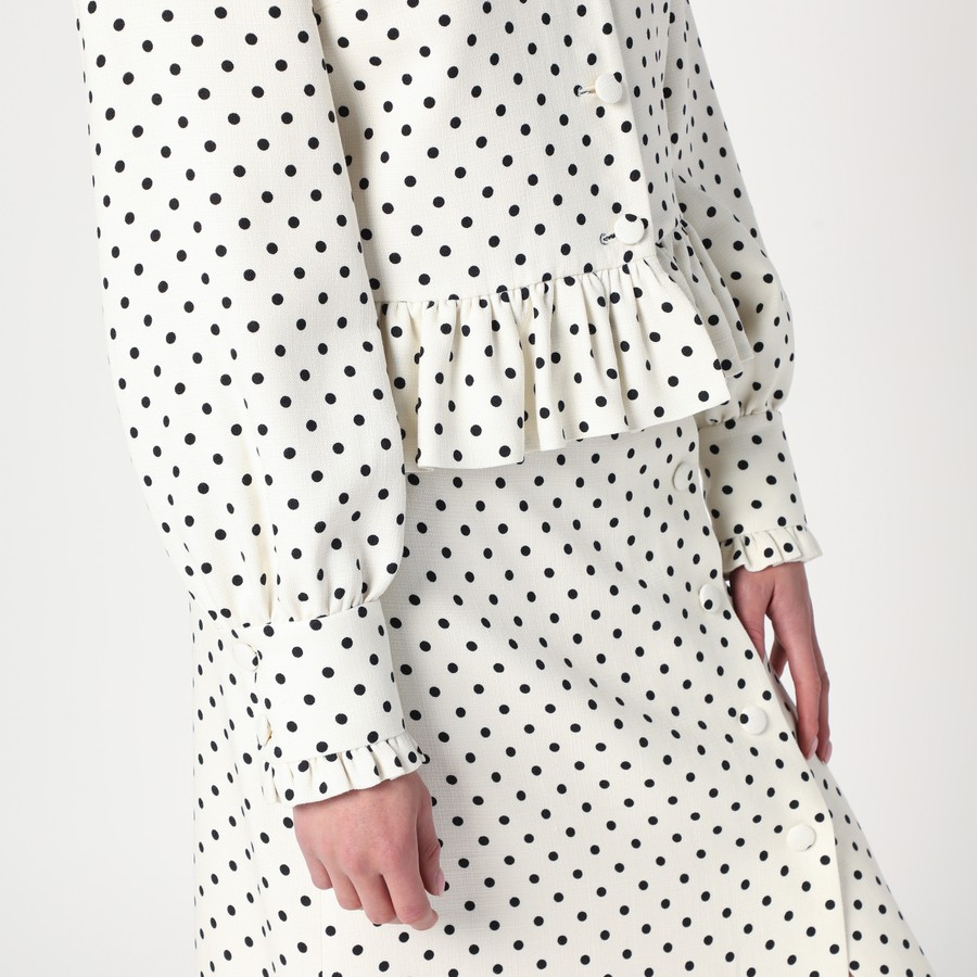 ジャケット Valentino White single-breasted jacket with black polka dots Valentino White single-breasted jacket with black polka dots