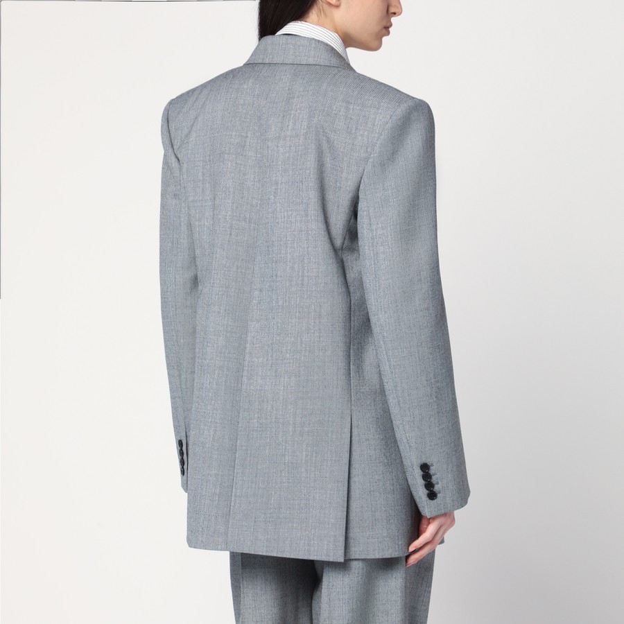 Saint Laurent Light grey double-breasted jacket in wool