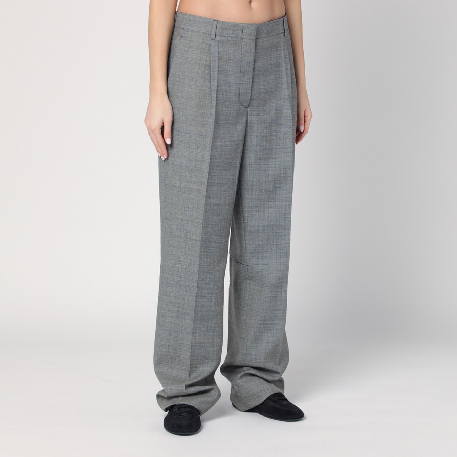 Prada Wide grey trousers in wool | TheDoubleF