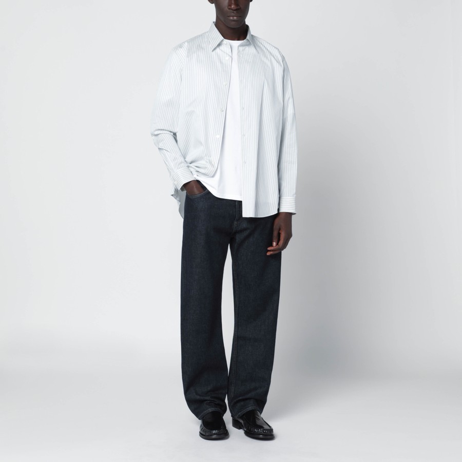 Auralee White striped cotton and silk shirt | TheDoubleF