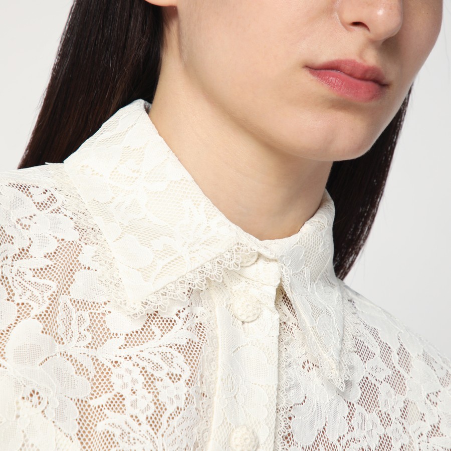 ZIMMERMANN Cream-colored lace shirt dress | TheDoubleF