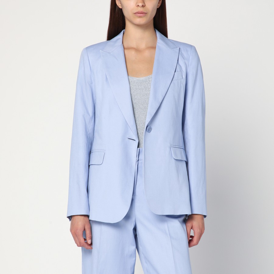 ジャケット WEEKEND MAX MARA LIGHT BLUE SINGLE-BREASTED JACKET Weekend Max Mara Light blue single-breasted jacket in cotton
