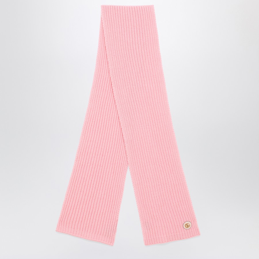 ボレロ・ショール GUCCI Pink cashmere scarf with logo GUCCI Pink cashmere scarf with logo | TheDoubleF