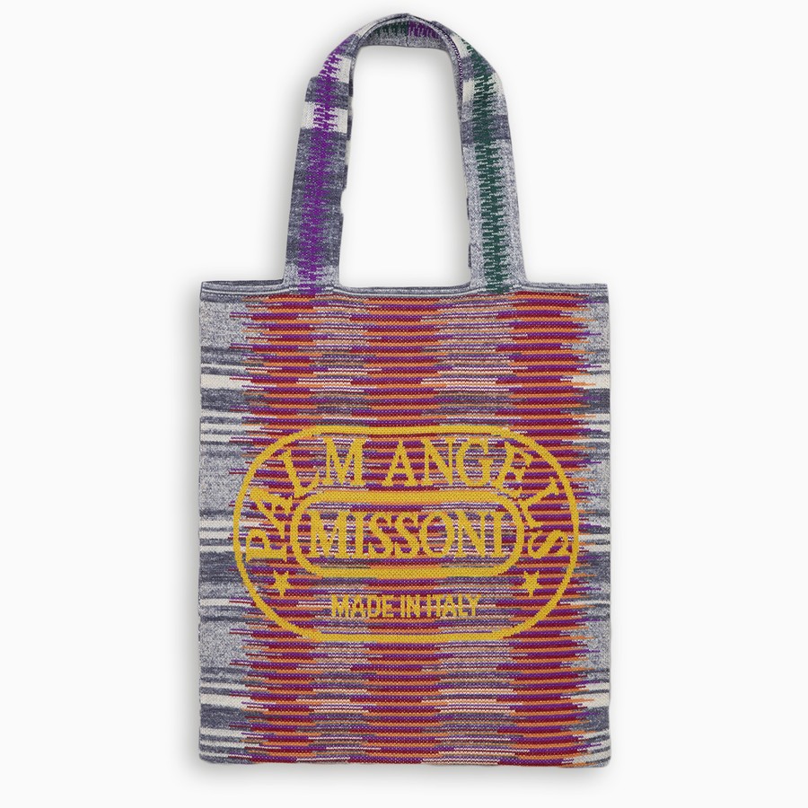 Palm Angels X Missoni Multicolour Logo Knitted Tote Bag Thedoublef
