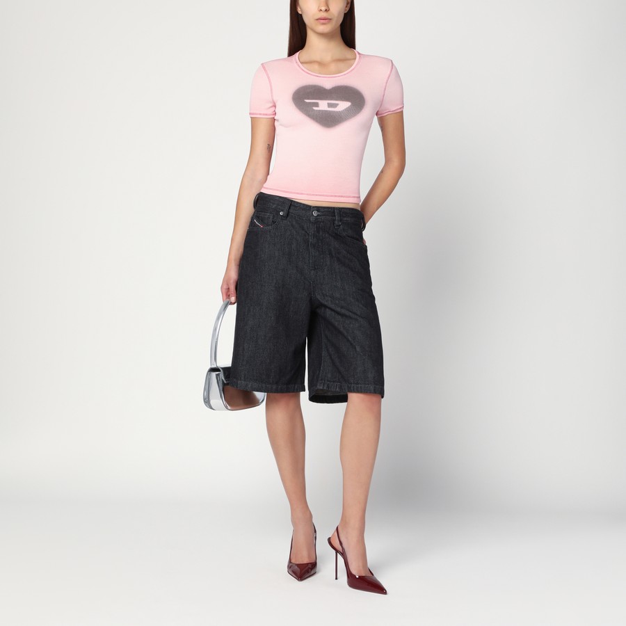 Tシャツ・カットソー DIESEL T-ELE T-SHIRT IN POWDER PINK STRETCH COTTON Diesel T-Ele T-shirt in powder pink stretch cotton | TheDoubleF