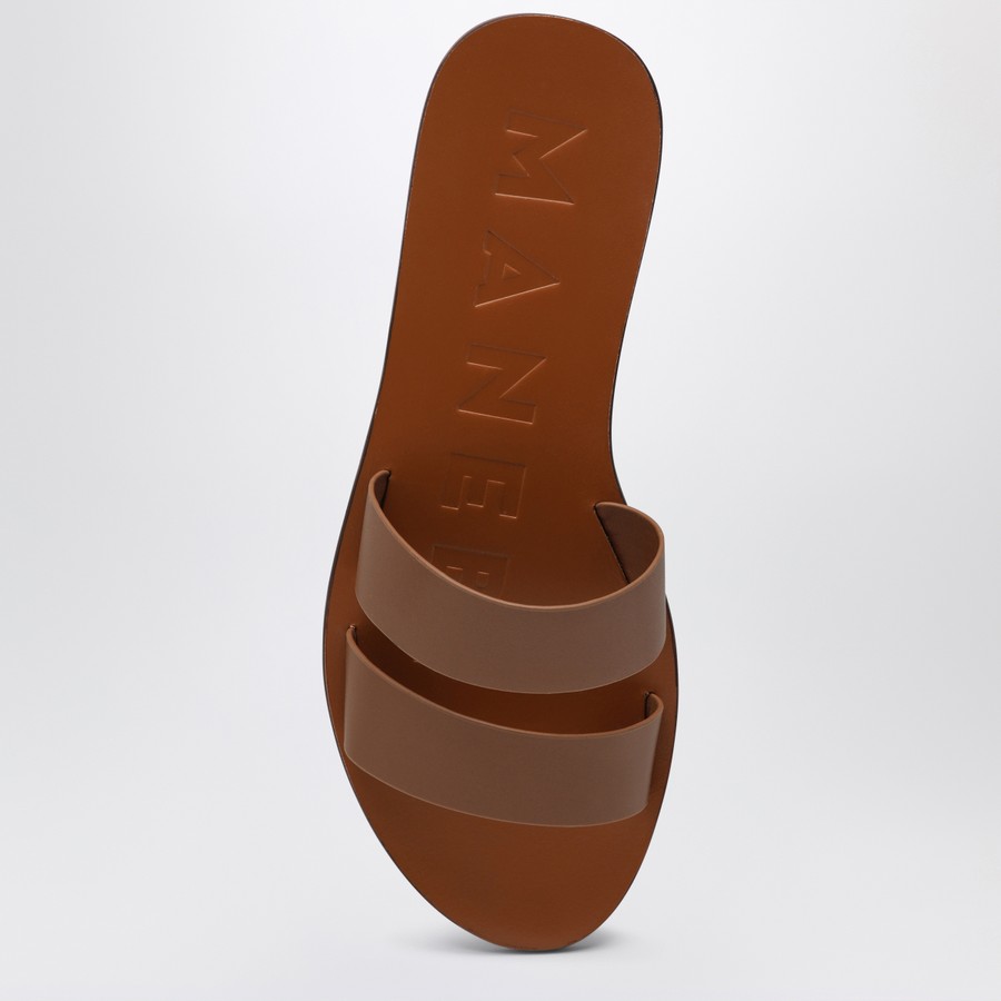 サンダル・ミュール MANEBI Women Sandals P9 7Y0LE TA BROWN Manebí Brown leather sandals with straps | TheDoubleF