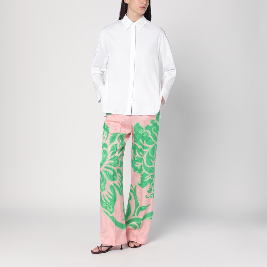 パンツ ETRO WIDE PRINTED TROUSERS IN SILK BLEND ETRO Paisley-print metallic fil coupé silk-blend wide-leg