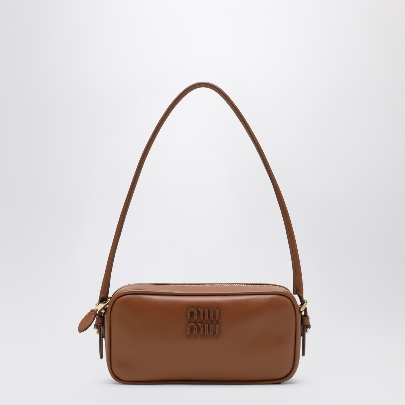 Miu Miu Cognac-colored leather pouch | TheDoubleF