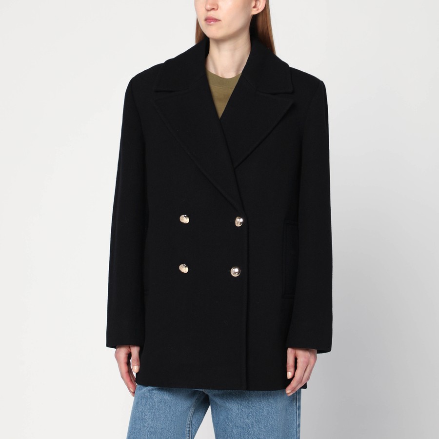 【関税込み】ANINE BING ブラック Glenn ピーコート ANINE BING Glenn ピーコート | ブラック | FARFETCH JP
