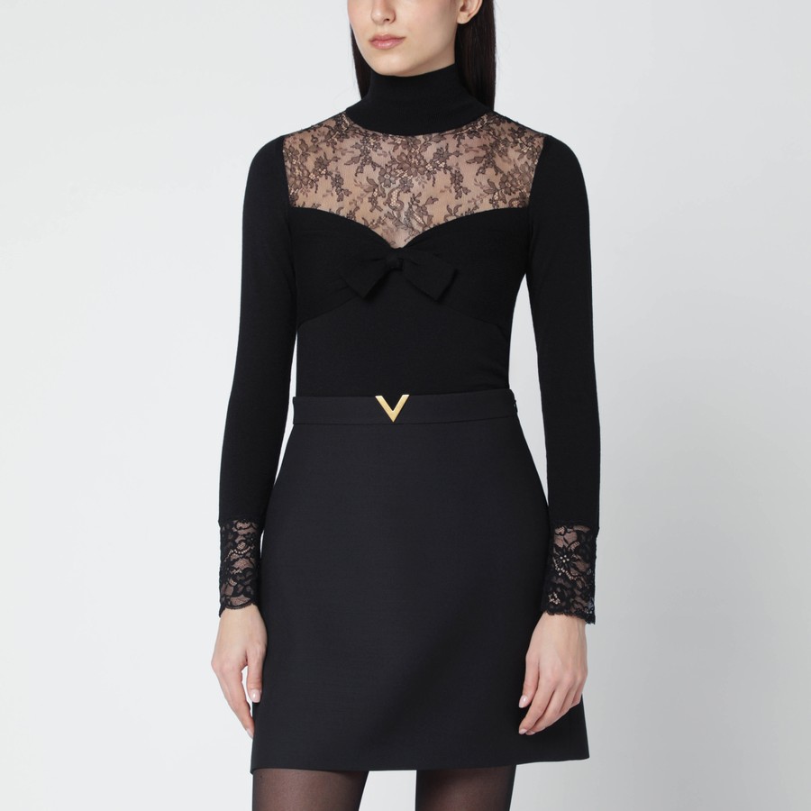 Valentino Black top with lace inserts | TheDoubleF