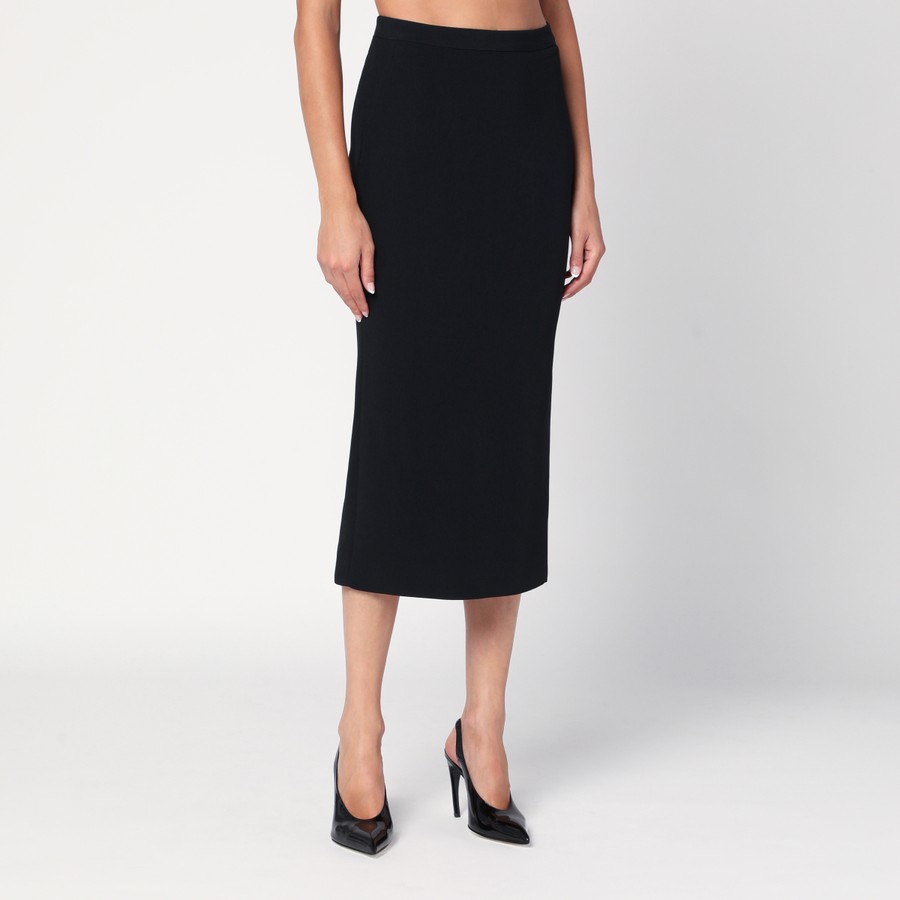 スカート GIVENCHY Woman Skirt Black BW40YP164K 001 Givenchy Black midi skirt with pleats on the back | TheDoubleF