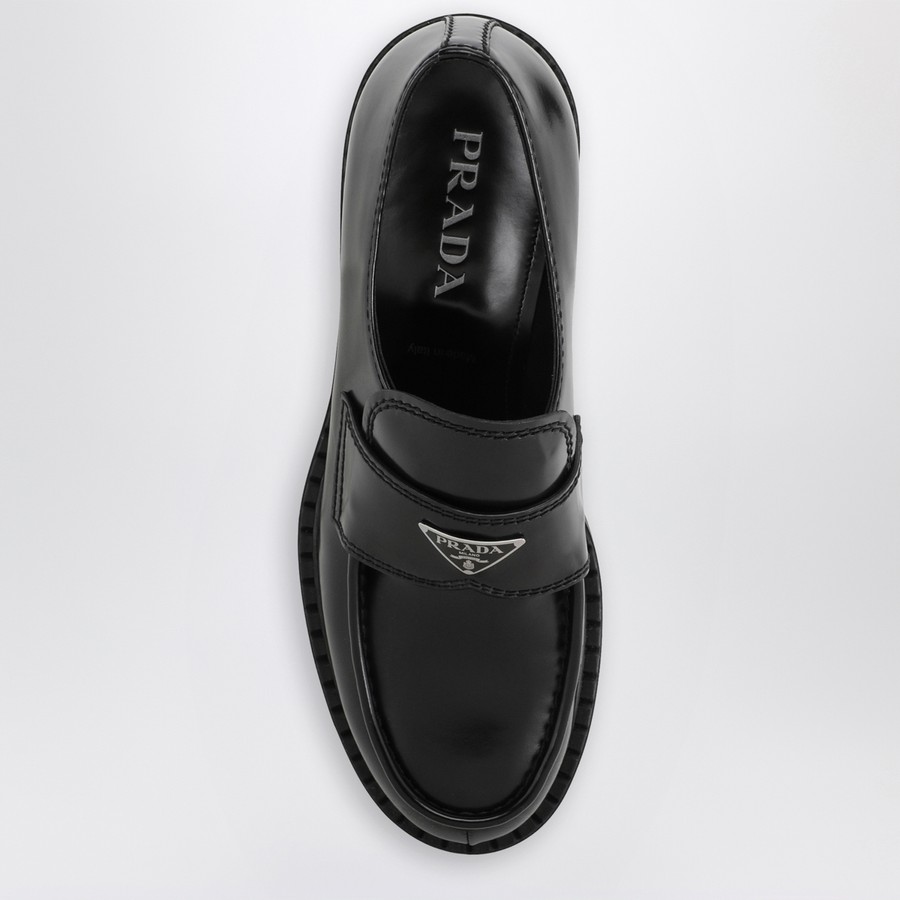 ローファー・オックスフォード PRADA 1D985N_055_F000 EQUAL BRUSHED LEATHER LOAFERS Black Equal Brushed Leather Loafers | PRADA
