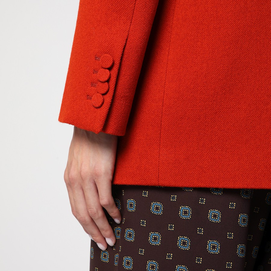 Dries Van Noten Red single-breasted jacket in wool | TheDoubleF