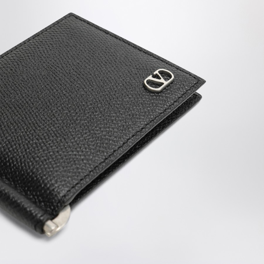【VALENTINO GARAVANI】Black bi-fold Vlogo wallet with clip Valentino Garavani Black bi-fold Vlogo wallet with clip