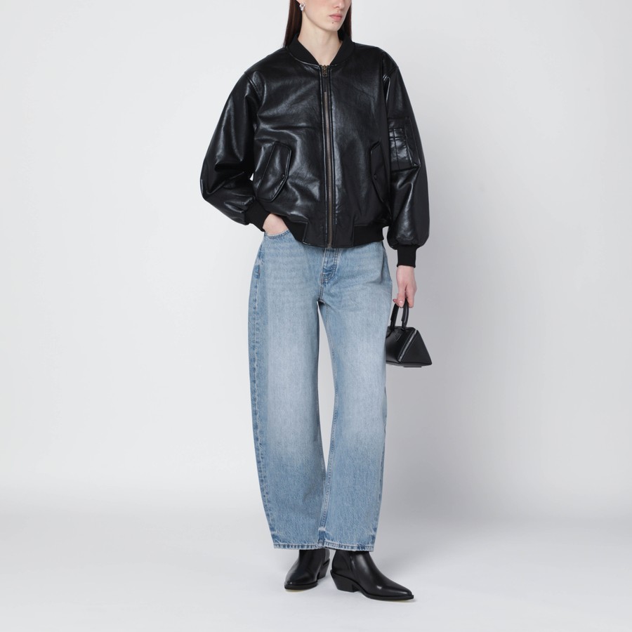 ANINE BING Black regenerated-leather bomber | TheDoubleF