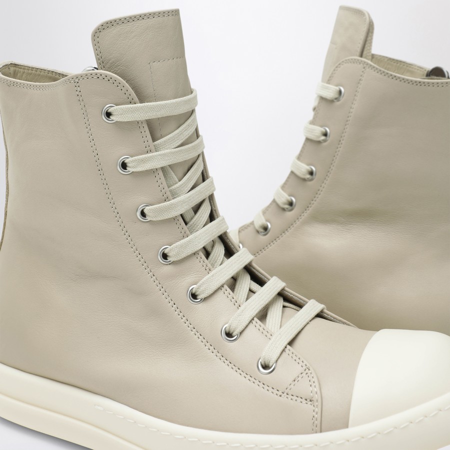 Rick Owens High sand/white leather trainer | TheDoubleF