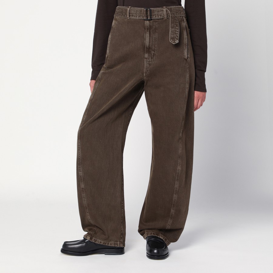 LEMAIRE ダークグリーン ウール　size 34 Moss Green High Waisted Curved Pants | LEMAIRE
