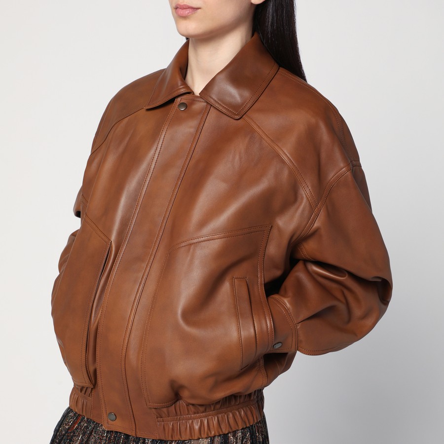 ジャケット Saint Laurent VINTAGE LAMB LEATHER BOMBER Saint Laurent Brown vintage leather bomber jacket | TheDoubleF